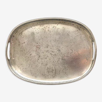 Silver metal serving tray