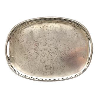 Silver metal serving tray