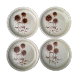 Set of 4 vintage stoneware plates, “Thistles” model
