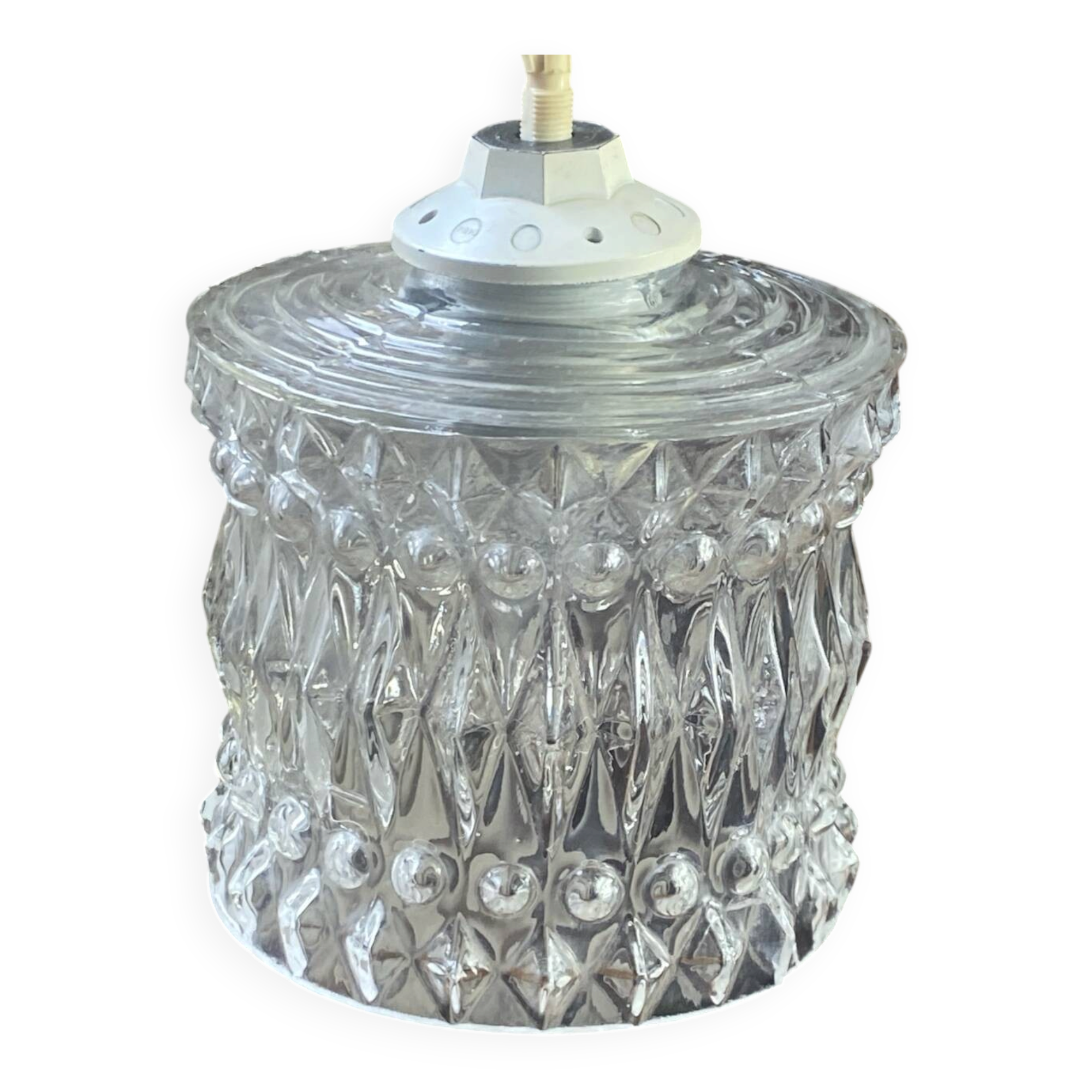 Retro suspension, moulded glass pendant light