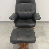 Vintage leather armchair, relaxing