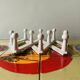 Vintage accordion coat rack in white painted wood