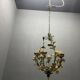 Tole Ceramic Flower Italian Chandelier 1960’s 
