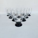 10 Art Deco glass goblets by Daum.