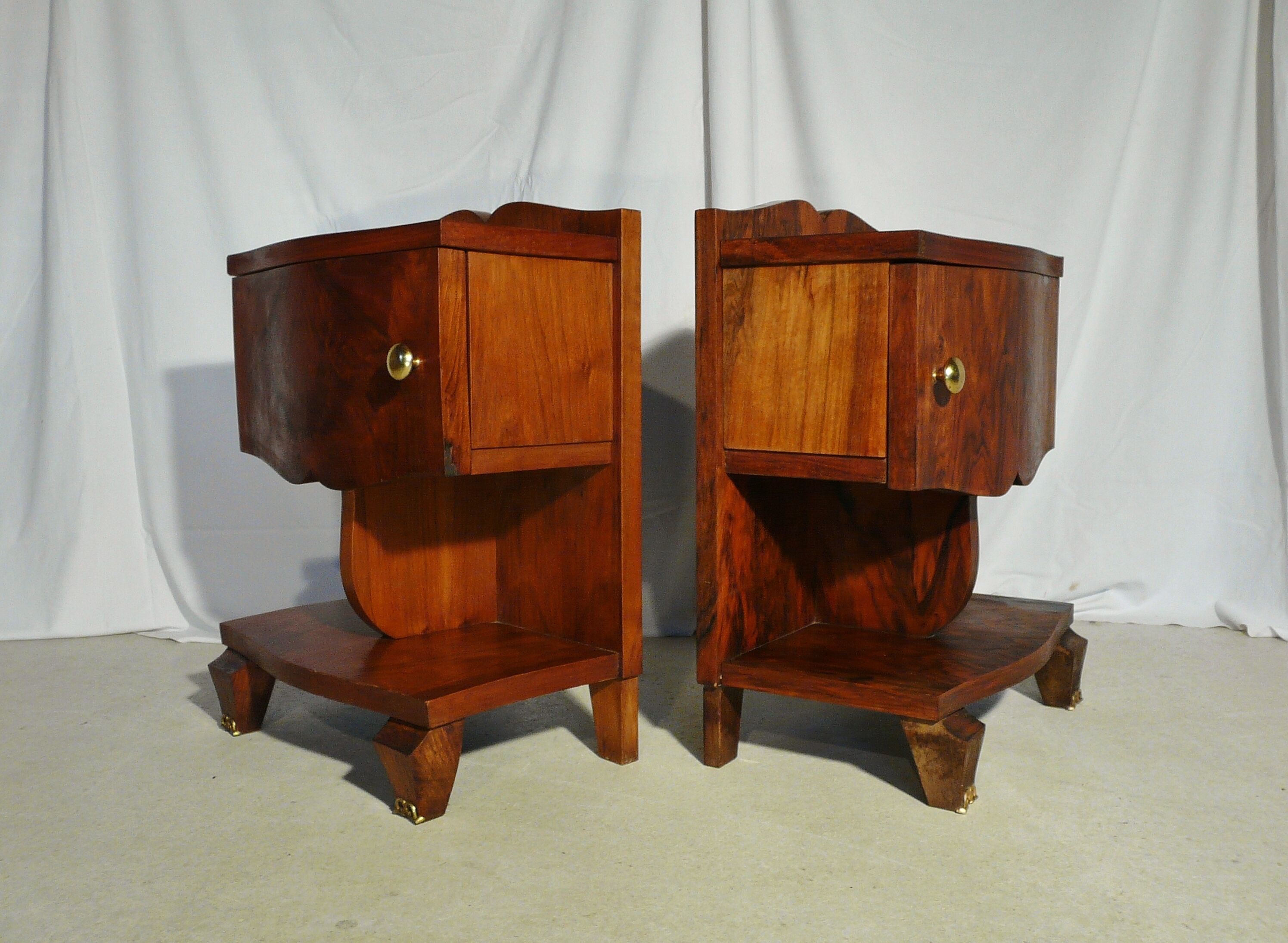 Pair of rosewood bedsides