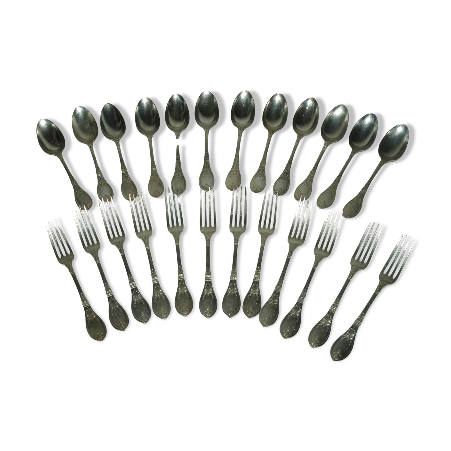 Silver metal cutlery