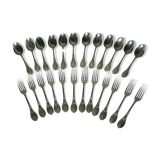 Silver metal cutlery