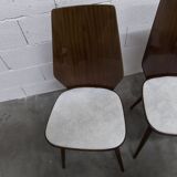 Suite de 6 chaises Baumann modèle 840 G2S finition acajou verni, 1963