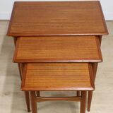 Tables gigognes scandinave en teck, 1960