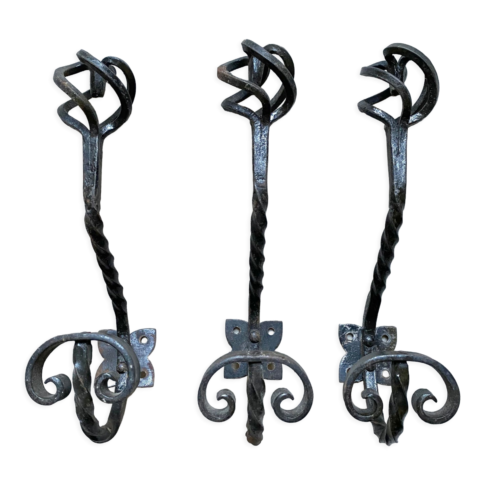 Wrought iron wall hooks