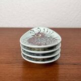 Small oyster or Danish sauce plates from the mid-century by Beth Breyen for Royal Copenhagen, set of 4.