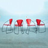 Ensemble de 4 chaises Linda, design italien des années 1980.