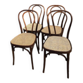 4 Bentwood Bistro Chairs with Caned Seat Thonet