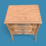 Art Deco chest of drawers in raw wood, 1930