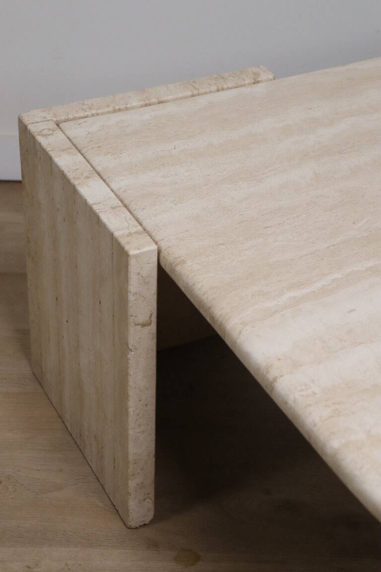 Travertine coffee table, 1980