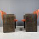 Vintage french armchairs in leather by Maison Vandamme, 1970s