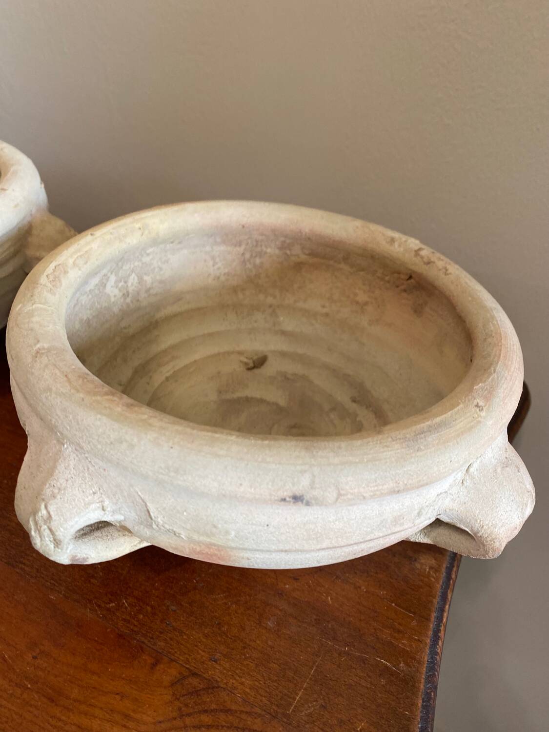 2 antique plant pots