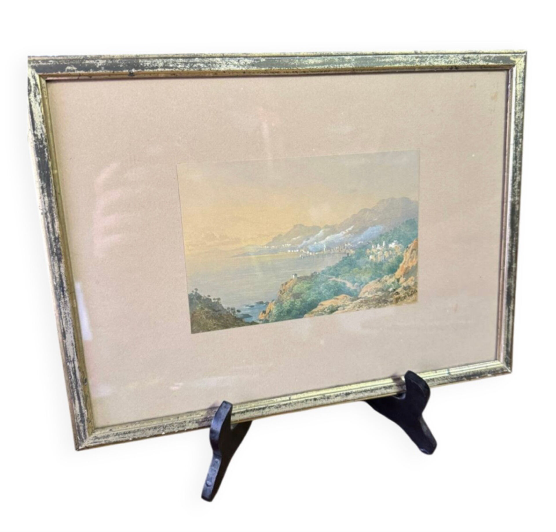 Watercolour C.W. M. Van de Velde Mediterranean coast near Cannes