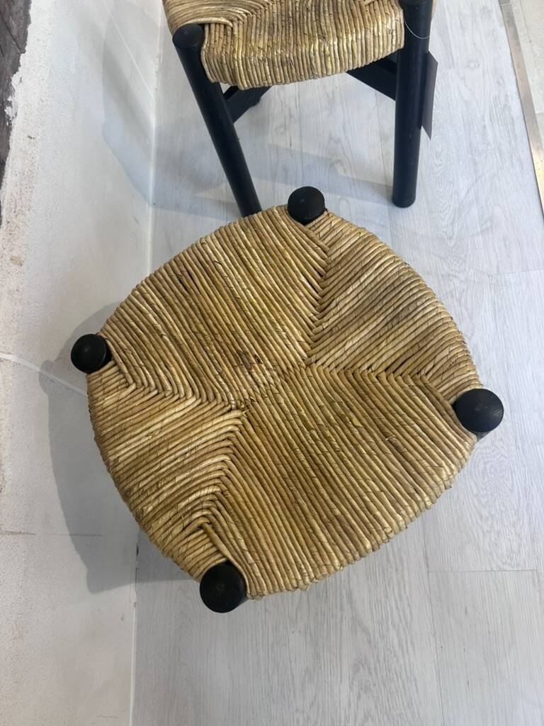 2 "Meribel" stools in black by Charlotte Perriand, 1960