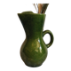 Carafe vintage en céramique vernissée verte