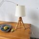 1960s rattan desk or table lamp