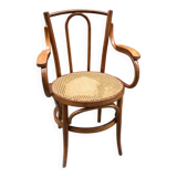 Armchair in bentwood and caning