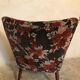 Vintage cocktail armchair 1960 feet compass and fabric flowers