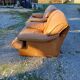 Paire de Fauteuils Vintage en Skai Marron Clair