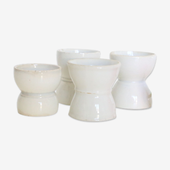 Set of 4 white ceramic shells, vintage