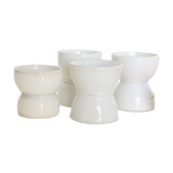 Set of 4 white ceramic shells, vintage
