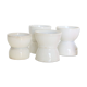 Lot de 4 coquetiers en céramique blanche, vintage