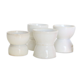 Set of 4 white ceramic shells, vintage
