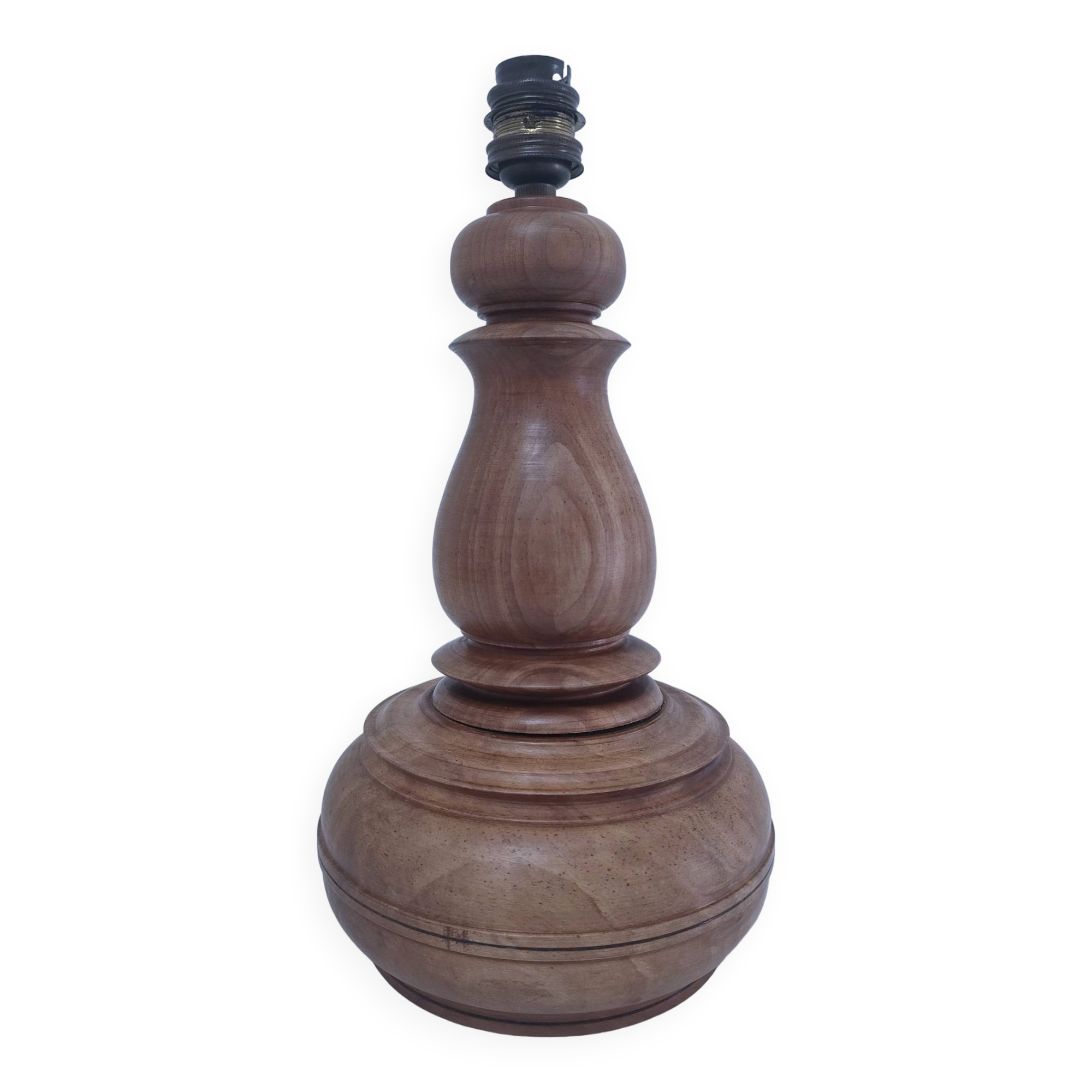 Vintage turned solid wood lamp base