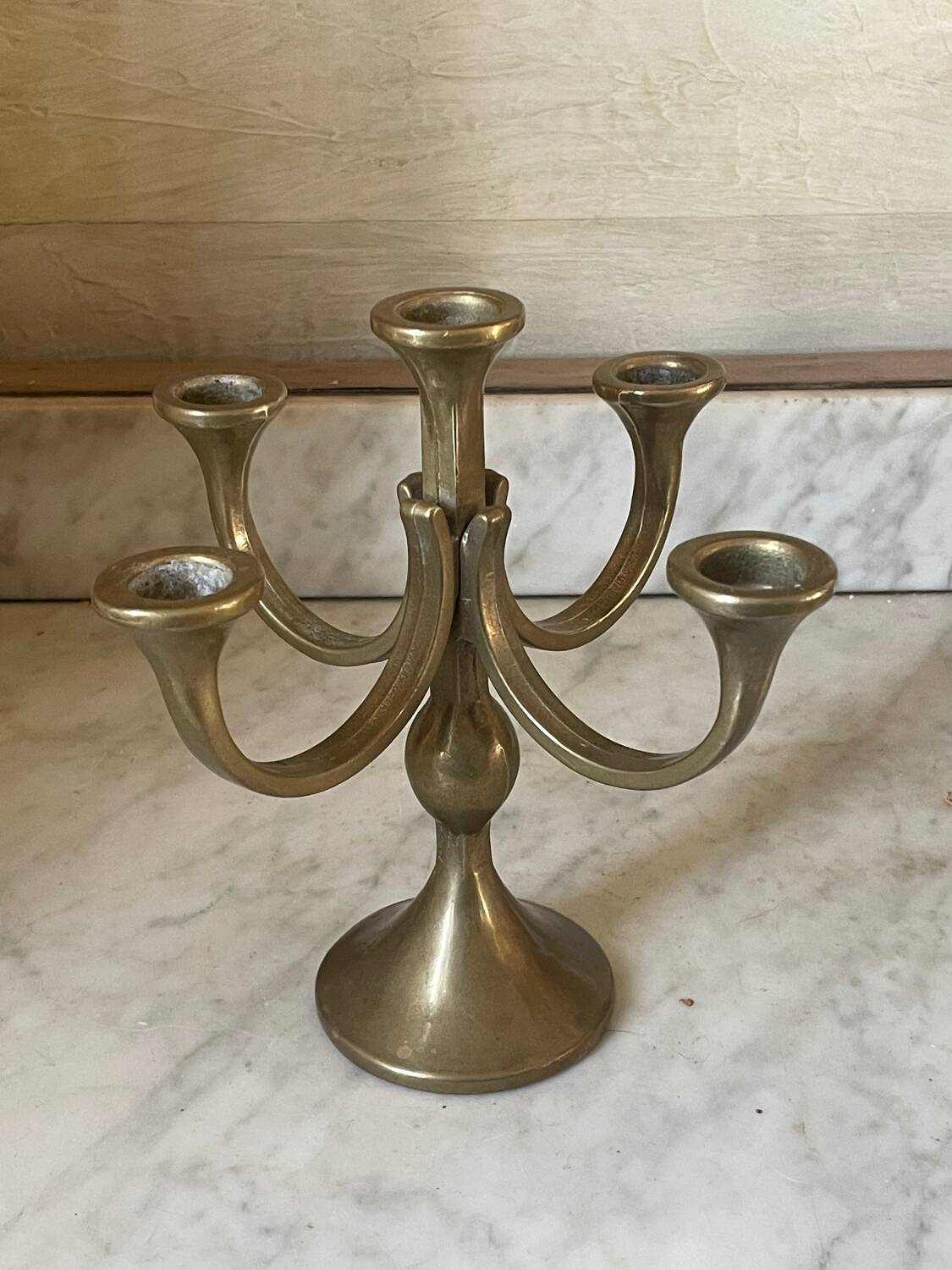 Solid Brass Brutalist Chandelier