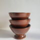 Set of 3 vintage ceramic arts brown piedouche bowls