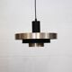 Vintage Danish Pendant Lamp – Champagne Aluminium & Black – Scandinavian