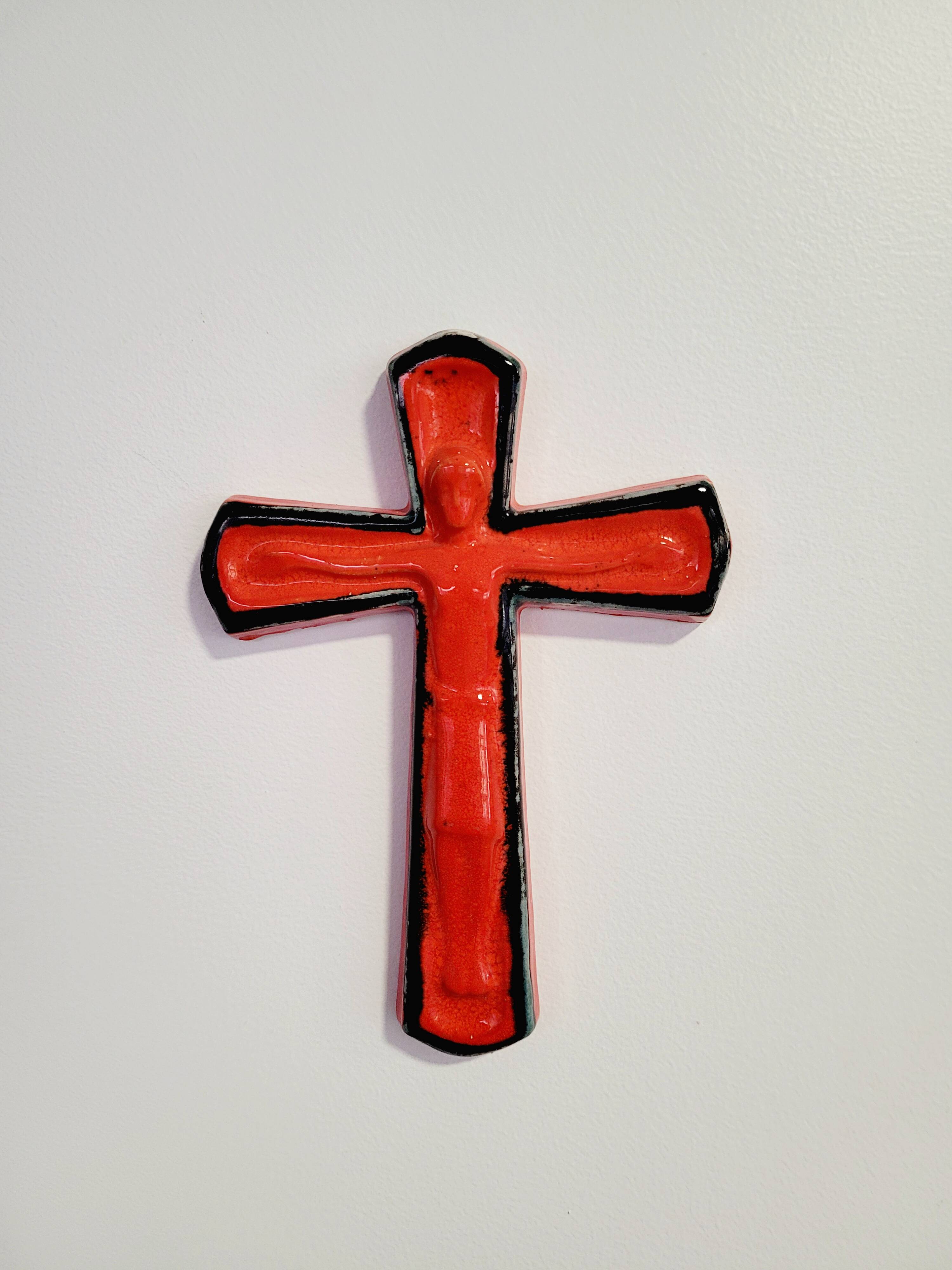 Red ceramic cross