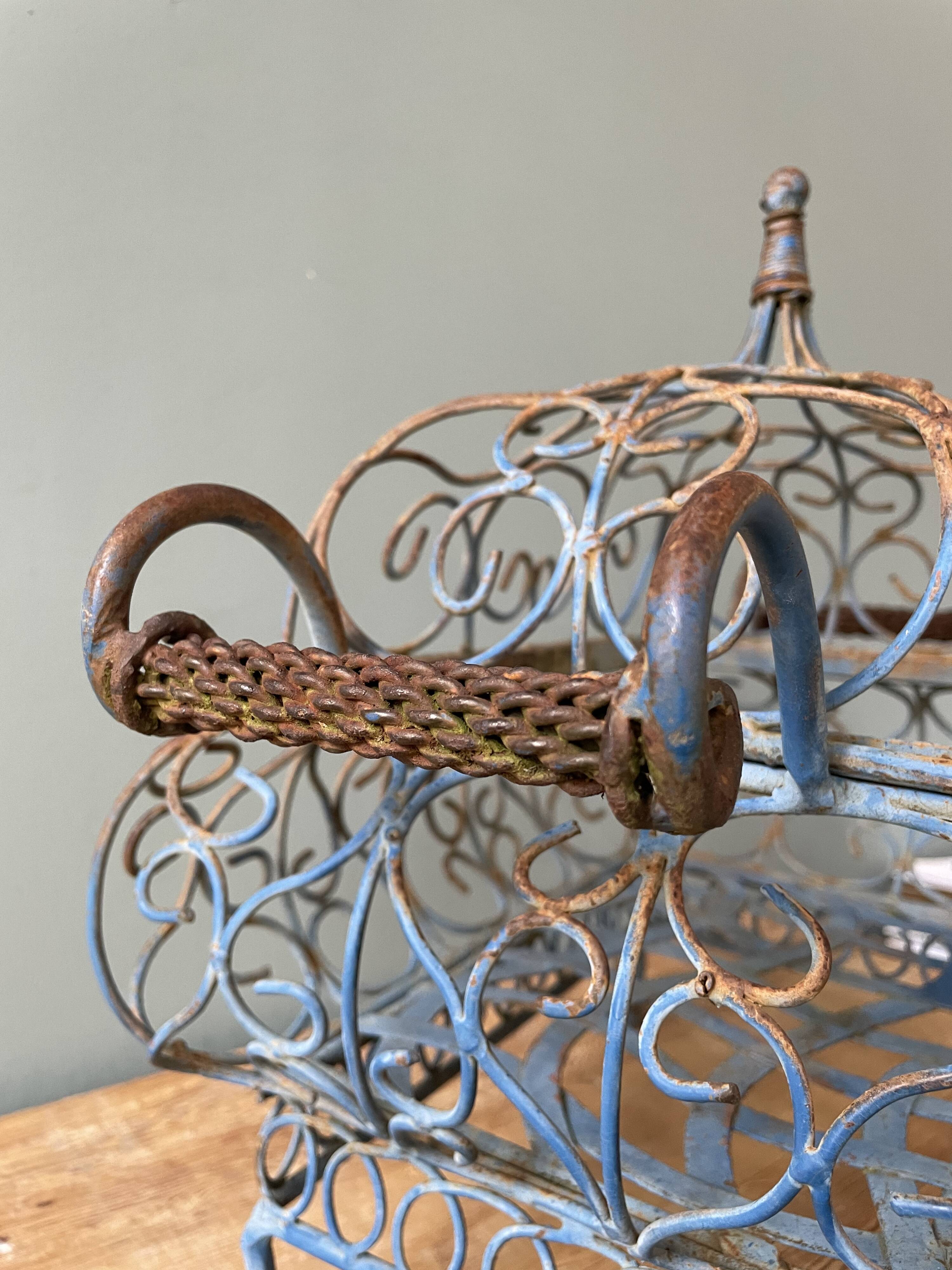 Decorative wrought iron basket