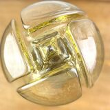 Pair of vintage smoked yellow Murano glass lamps