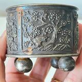 Antique silver-plated metal jewelry box – South Asian crafts – circa 1950