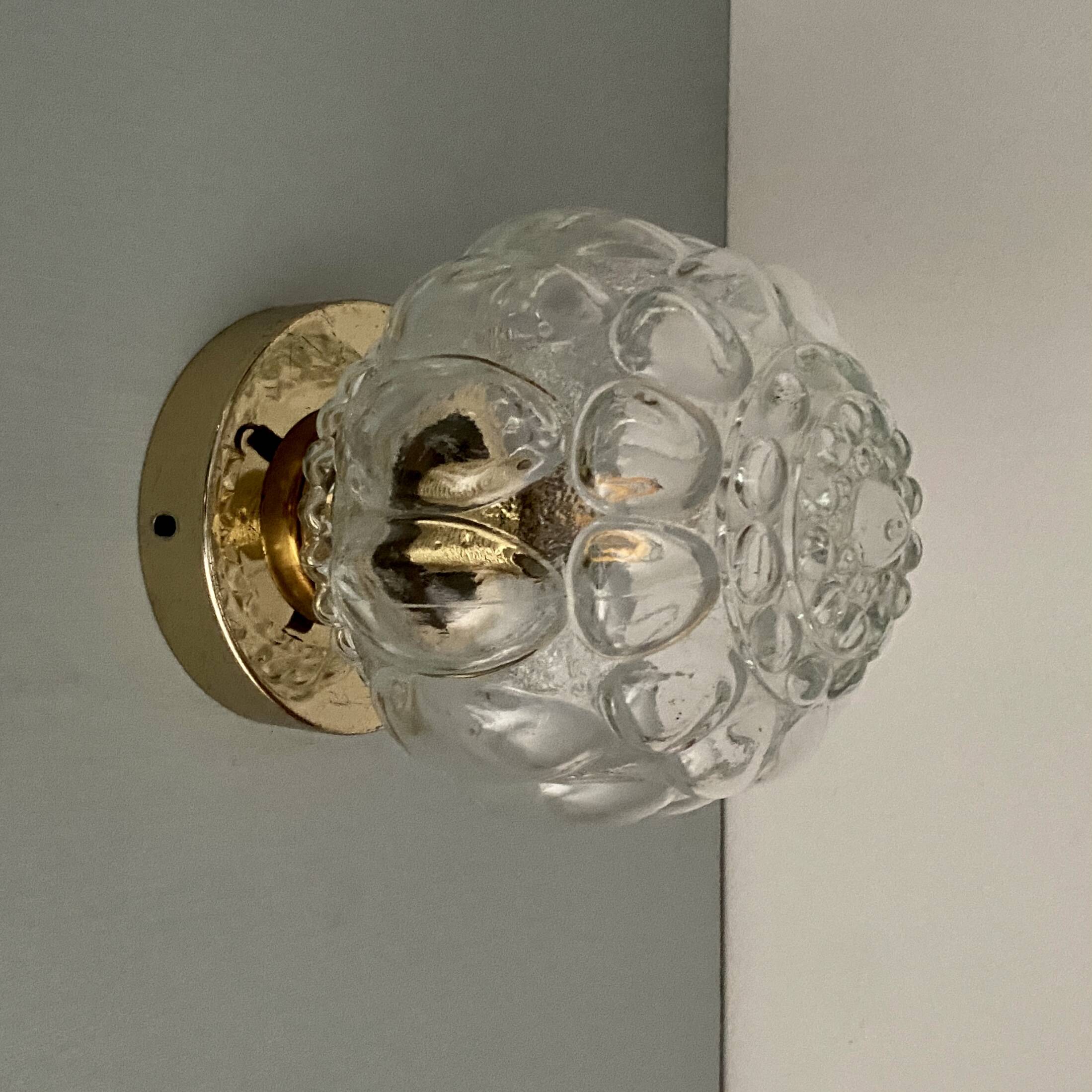 Vintage glass globe wall or ceiling light