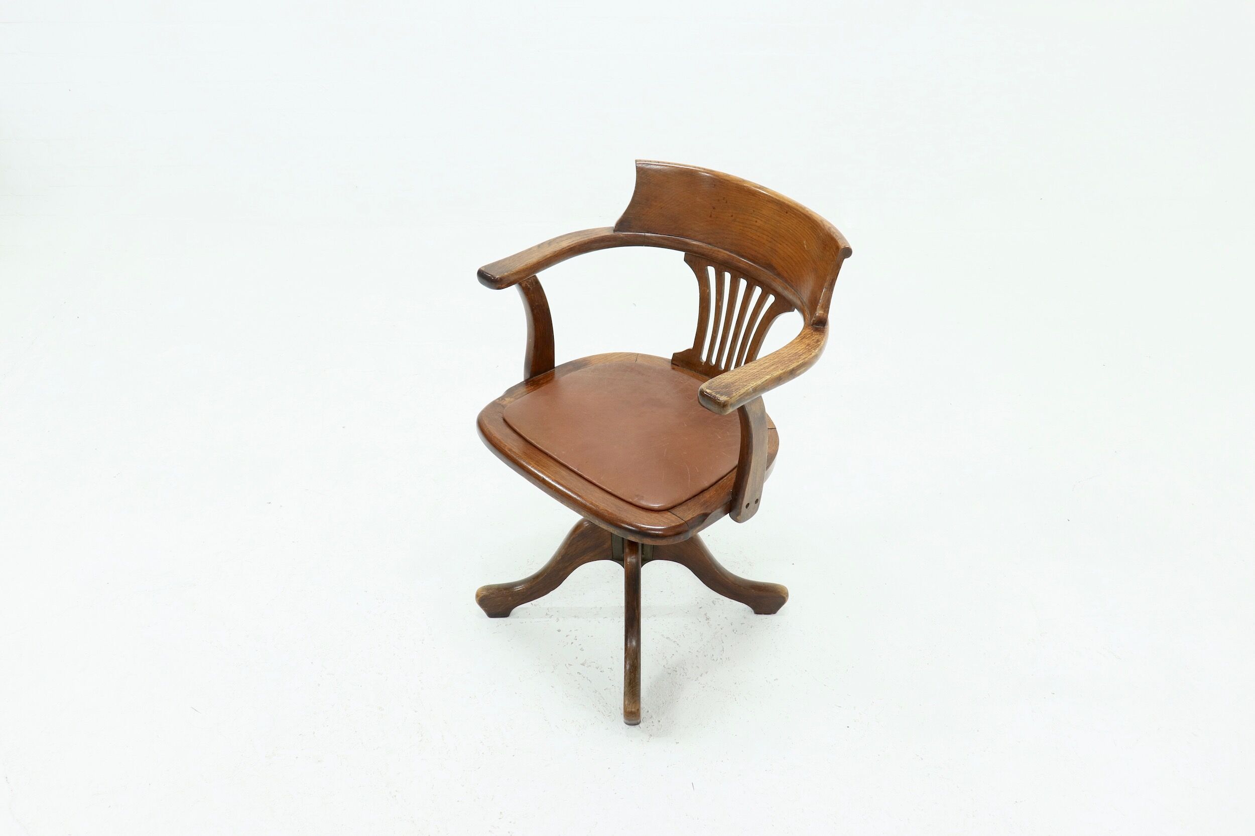 English antique hillcrest swivel desk chair 1920s