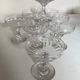 Set of 10 glasses of champagne 1870 in crystal ringing with flat ribs