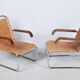 Chaises en chrome Bauhaus tchèques attribuées à M. Breuer pour Thonet, années 1920, ensemble de 2.