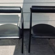 Danish design armchair from the 80s, metal and imitation leather