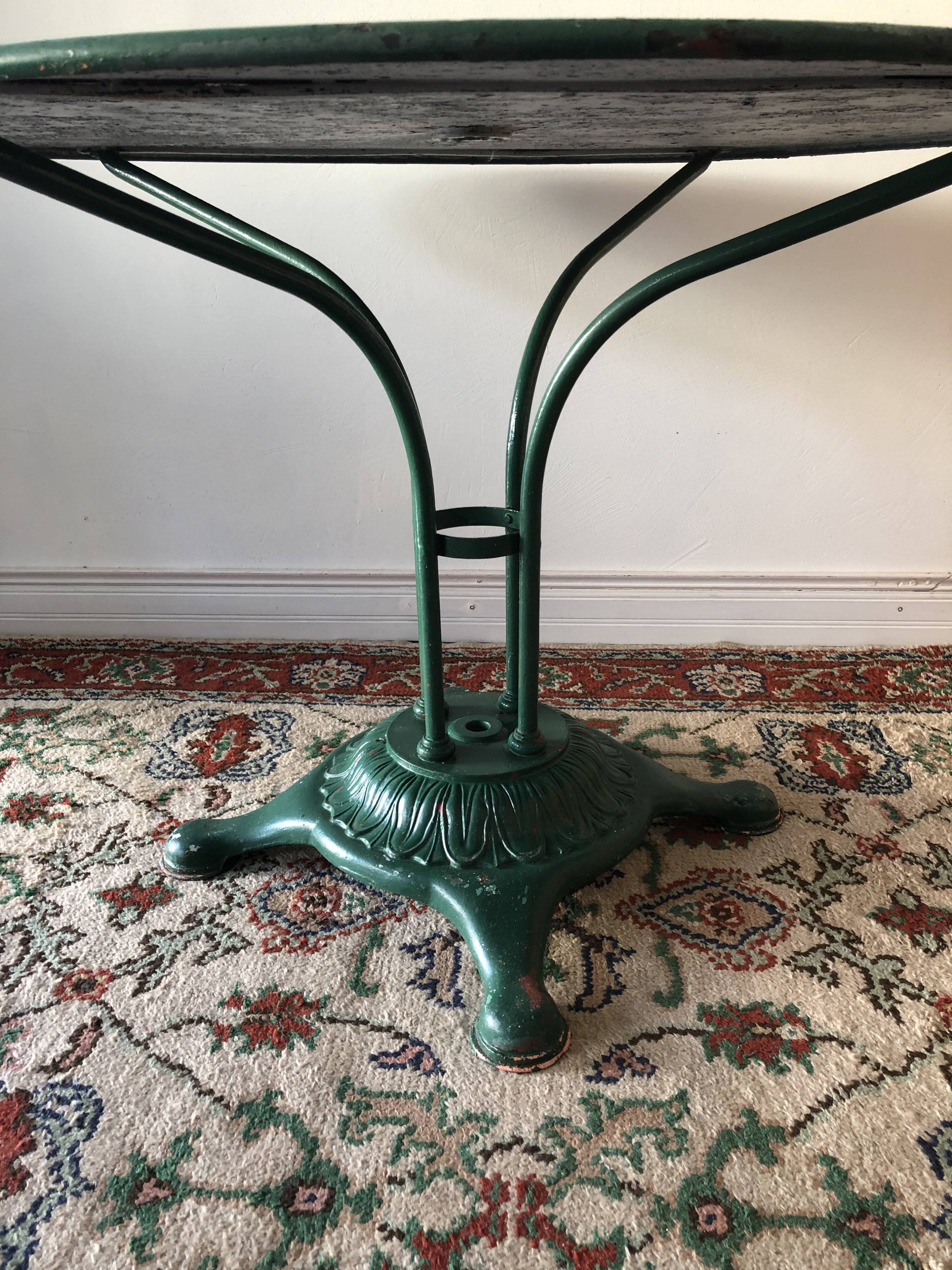 Old patinated bistro table