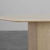 Mid-Century Italian octagonal Travertine Dining Table, 1980s