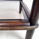 Rattan bedside and smoked glass