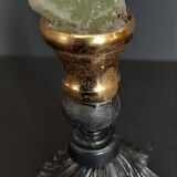 Cabinet of Curiosities green calcite on pedestal