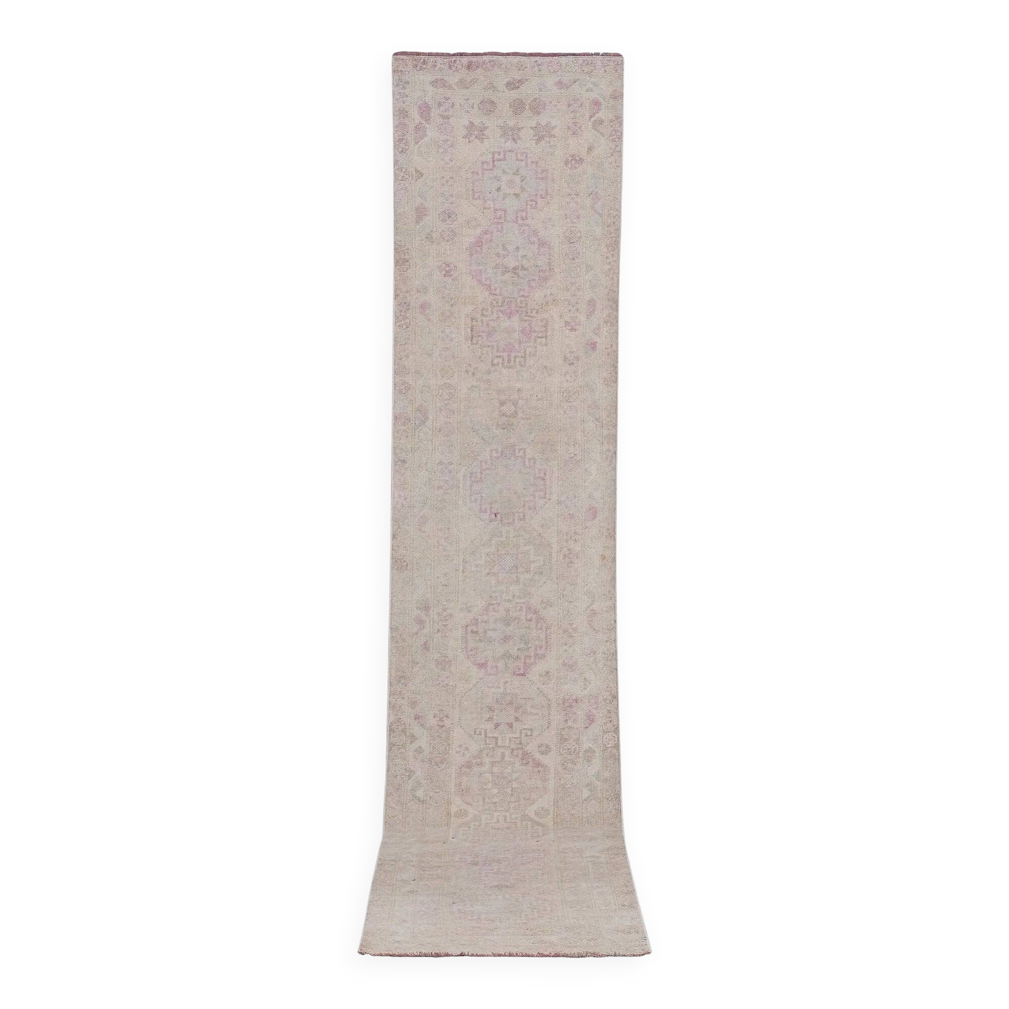 Vintage Turkish hallway rug 92x440 cm